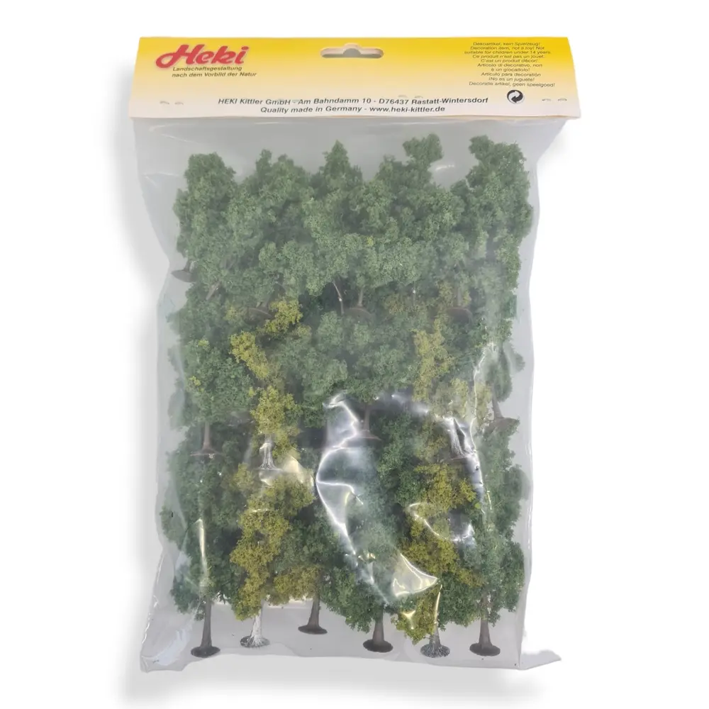 20 Arbres à feuilles - Vert moyen / clair - HEKI 1955 - Échelle HO / TT / N - 50 à 110 mm - 3