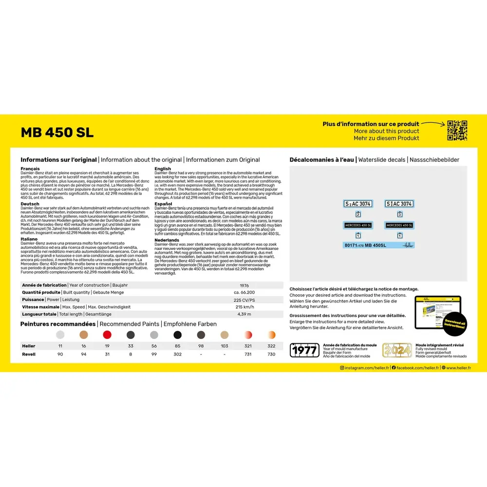 Starter kit MB 450SL - Heller 56171 - 1/43 - 4