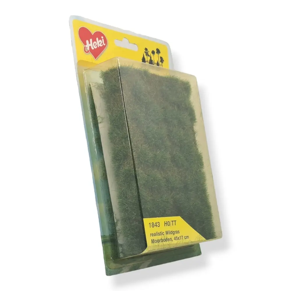 Flocage - Herbes sauvages - Sol marécageux - Vert foncé - HEKI 1843 - Échelle HO / TT - 450x170 mm - 3
