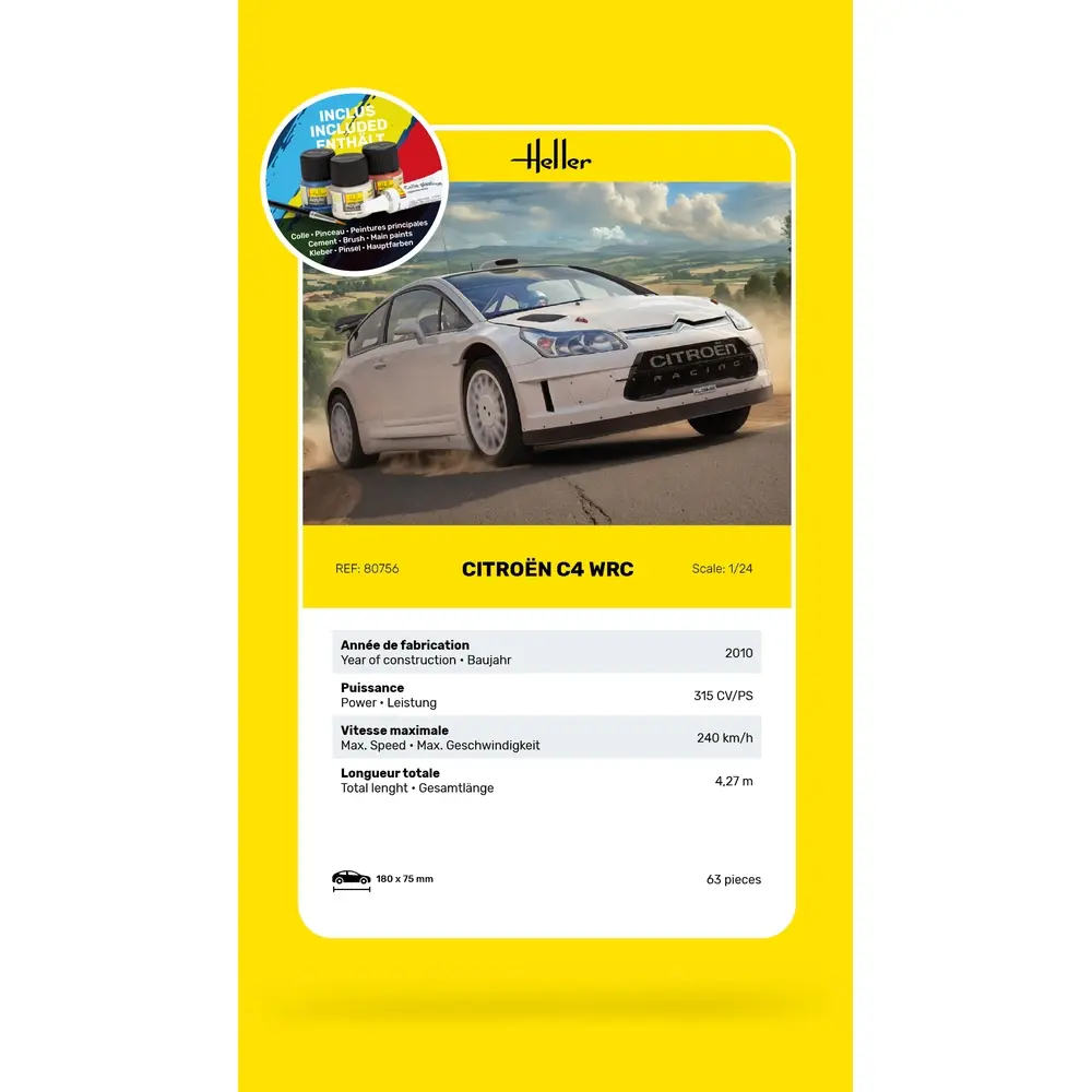 Starter Kit Citroën C4 WRC - Heller 56756 - 1/24  - 3