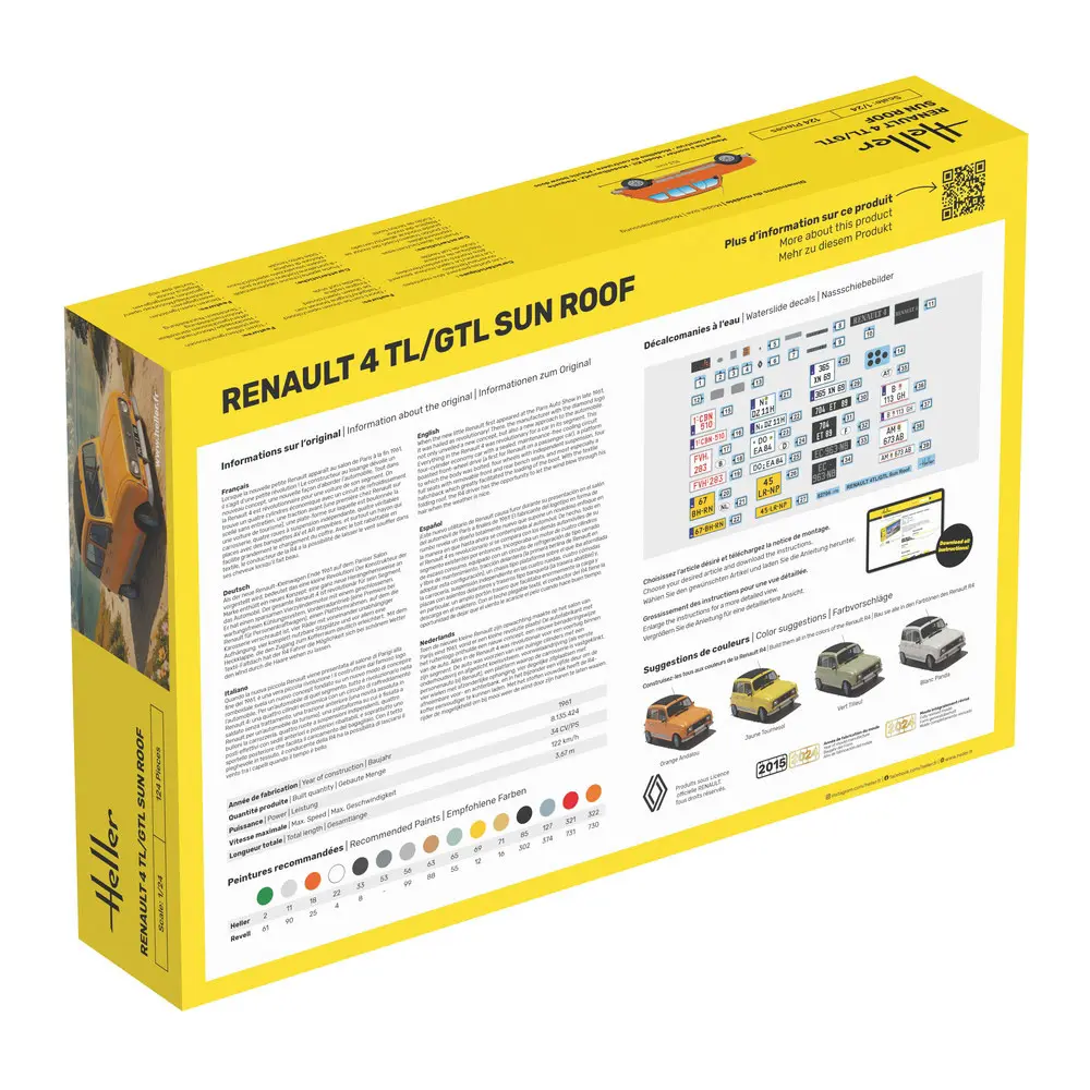 Renault 4TL/GTL Sun Roof - Heller 82704 - 1/24  - 2