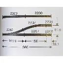 Aiguillage à droite non ballasté - Marklin 2263 - 22° 30' - HO 1/87 - Code 83 - Voie K - 3R - 2