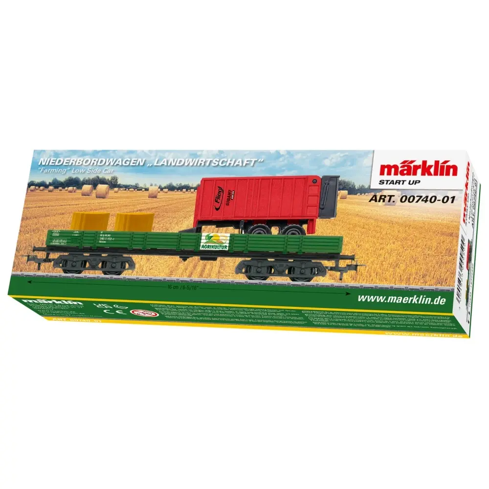 Wagon plat à rebords bas Rlmms, chargement agricole - Märlin Start Up 00740-01 - HO 1/87 - 3R - 2