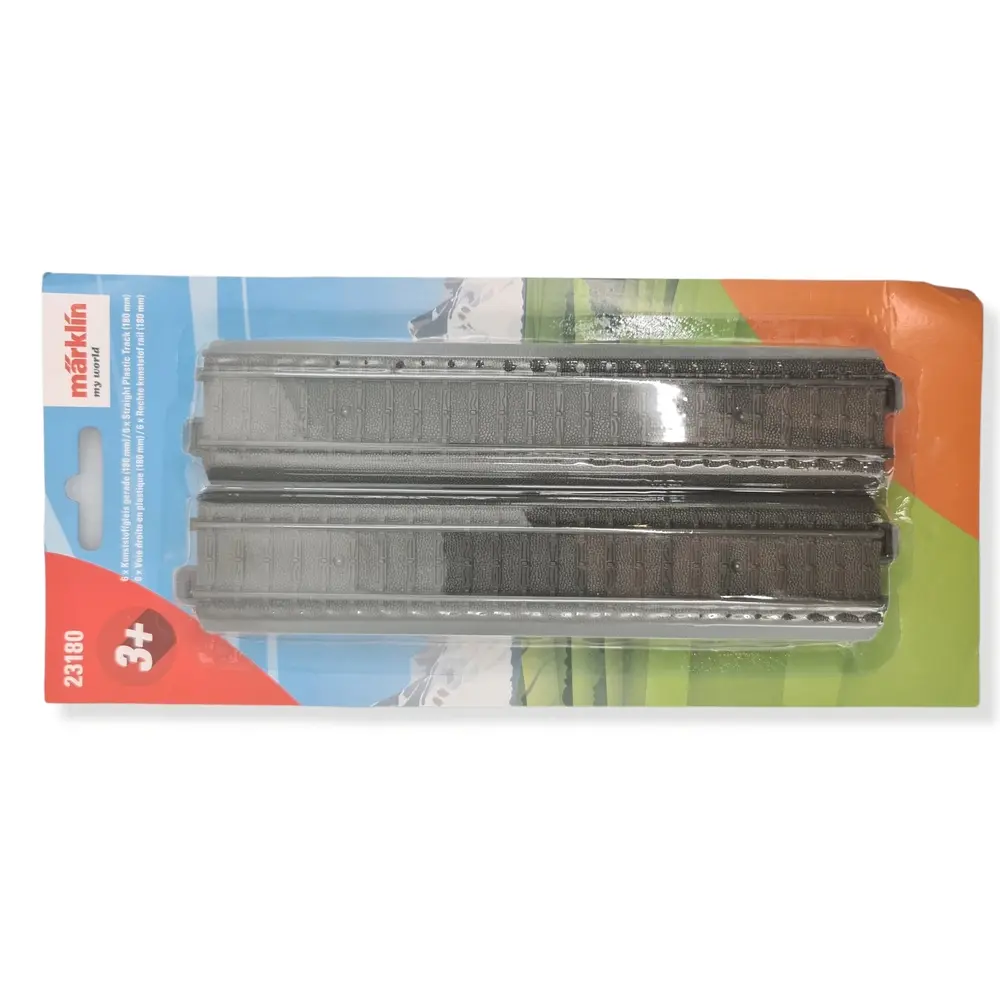 6 éléments de voie droite plastique 180 mm - Märklin my world 23180 - HO 1/87 - 2
