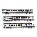 Set 3 voitures TER AURA Ls Models 41232AC - HO 1/87 - 3R - SNCF - EP VI - 3