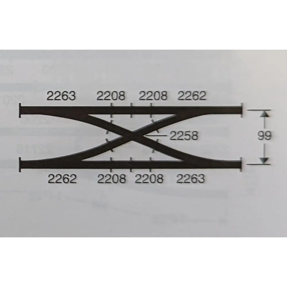 Croisement - Marklin 2258 - HO 1/87 - Code 83 - Voie K - 3R - 2