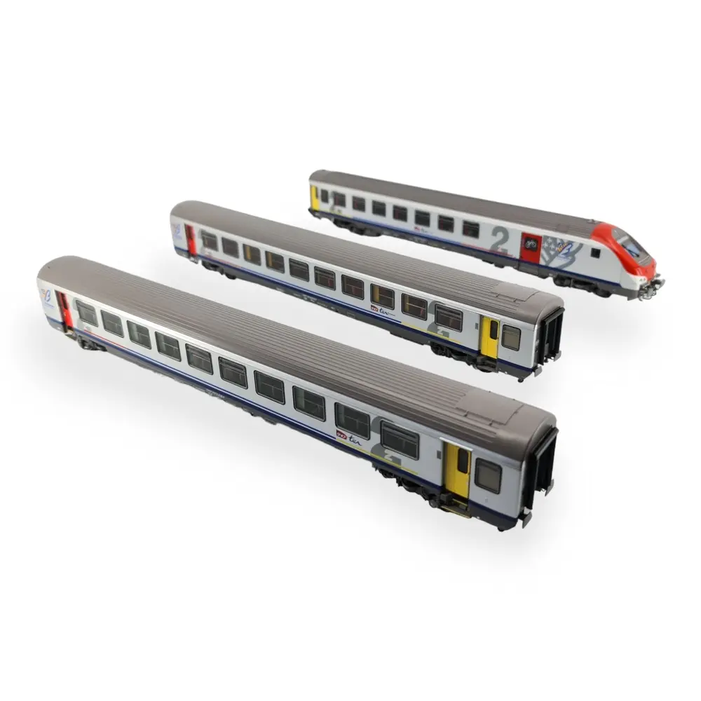 3 voitures TER Bourgogne - Ls Models 41233DC - HO 1/87 - SNCF - 2