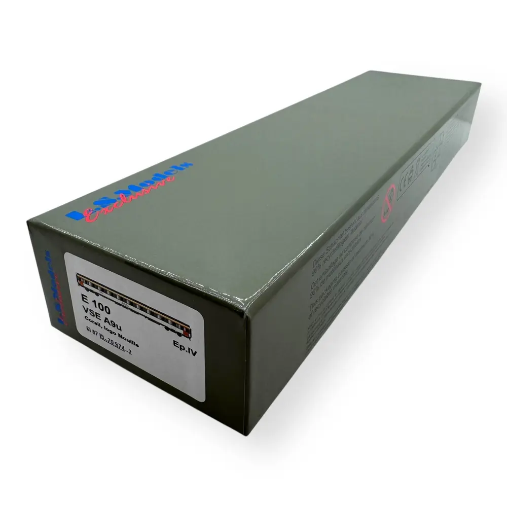 Voiture voyageurs VSE A9u, Corail, logo Nouille - LS Models E100 - HO 1/87 - SNCF - Ep IV - 2R - 4