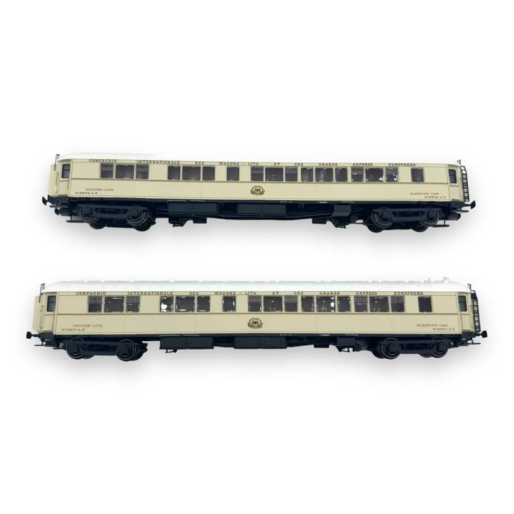Set de 2 voitures lits type S livrée blanche avec monogramme - LS Models 49143 - HO 1/87 - CIWL - Ep II - 2R - 2