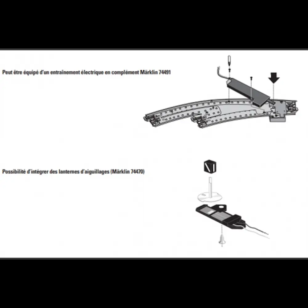 Aiguillage long courbe à gauche R3 515 mm 30° - Märklin 24771 - HO 1/87 - Code 83 - Voie C - 6
