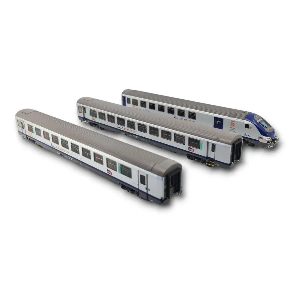 3 voitures TER PACA - Ls Models 41234DC - HO 1/87 - 2R - SNCF - EP VI - 2