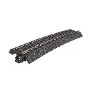 Rail courbe ballasté - Marklin 24315 - HO 1/87 - Code 83 - Voie C - Angle 15° - Rayon R3 = 515mm - 3R - 2