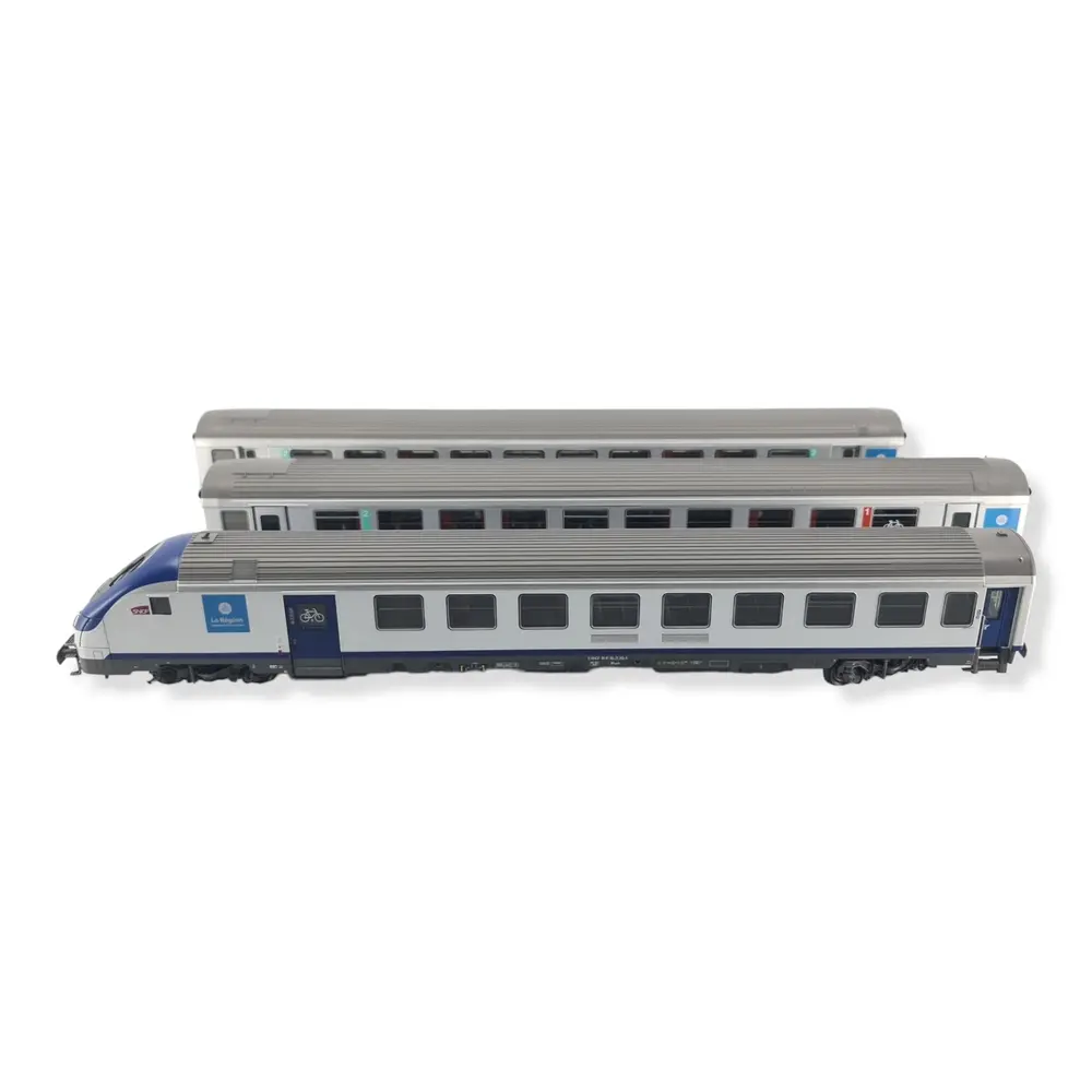 Set de 3 voitures voyageurs TER AURA - LS Models 41232DC - HO 1/87 - SNCF - Ep VI - 2R - 2