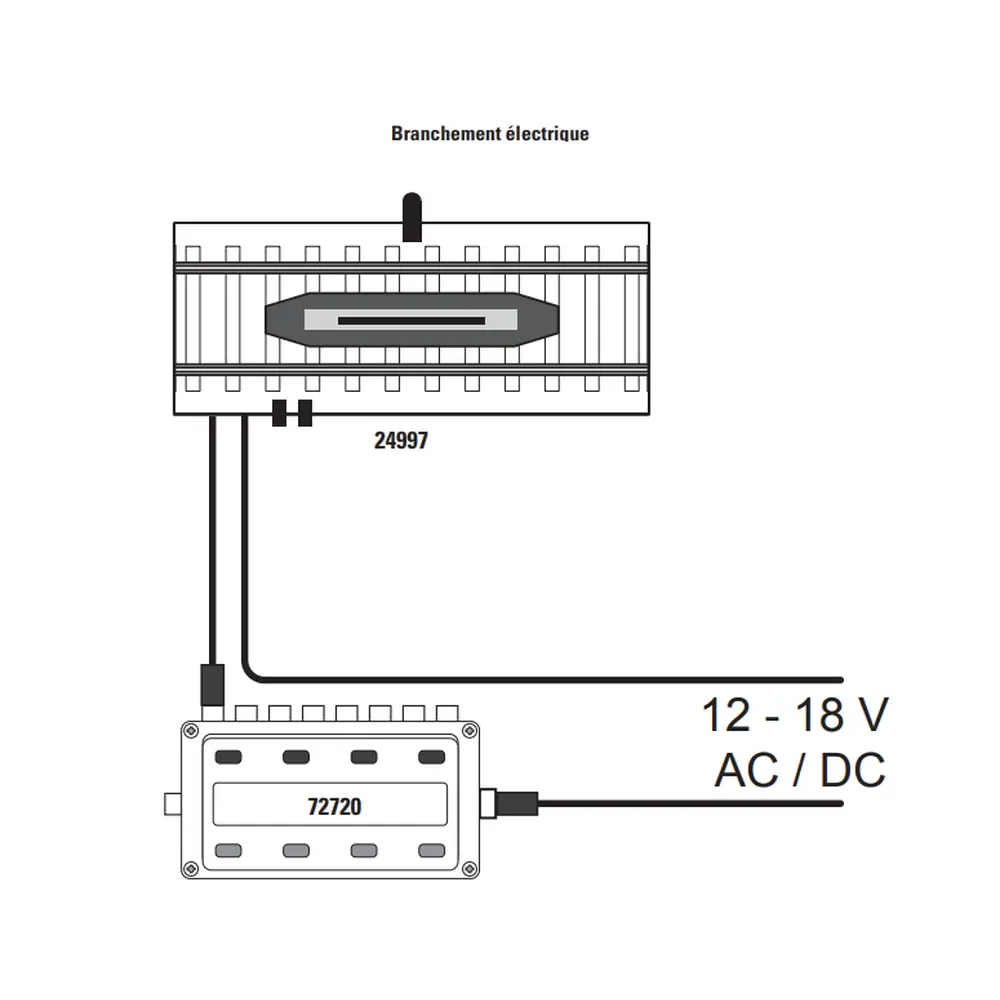 Rail de décrochage électrique Marklin 24994 - 94,2 mm - HO : 1/87 - Code 83 - Voie C - 2