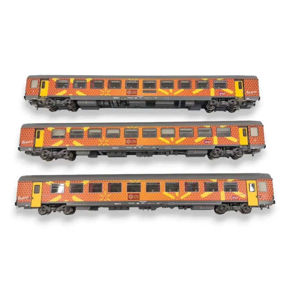 Set 3 Voitures VTU Languedoc Roussillon Carmillon - LS MODELS 40313 - HO SNCF - EP VI - 3