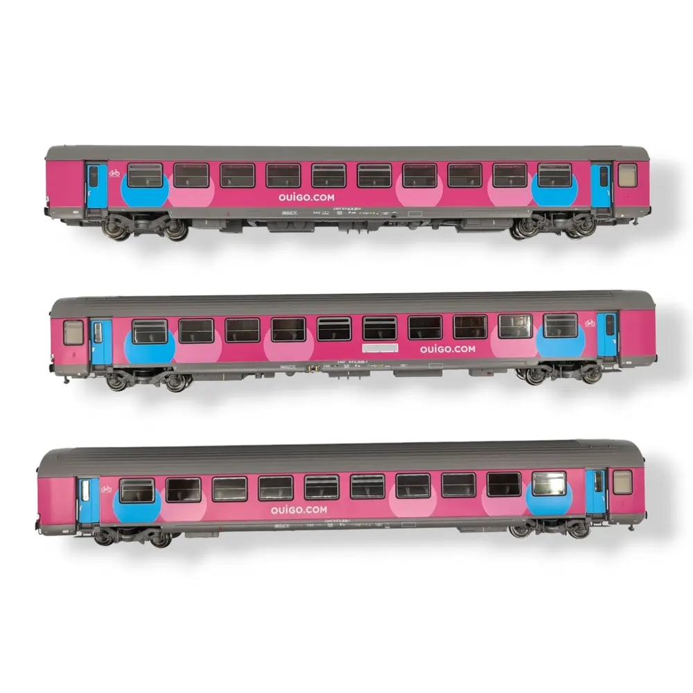 Set 3 Voitures Voyageurs Vtu "Ouigo" Ls Models 40994 - HO 1/87 - SNCF - EP VI - 3