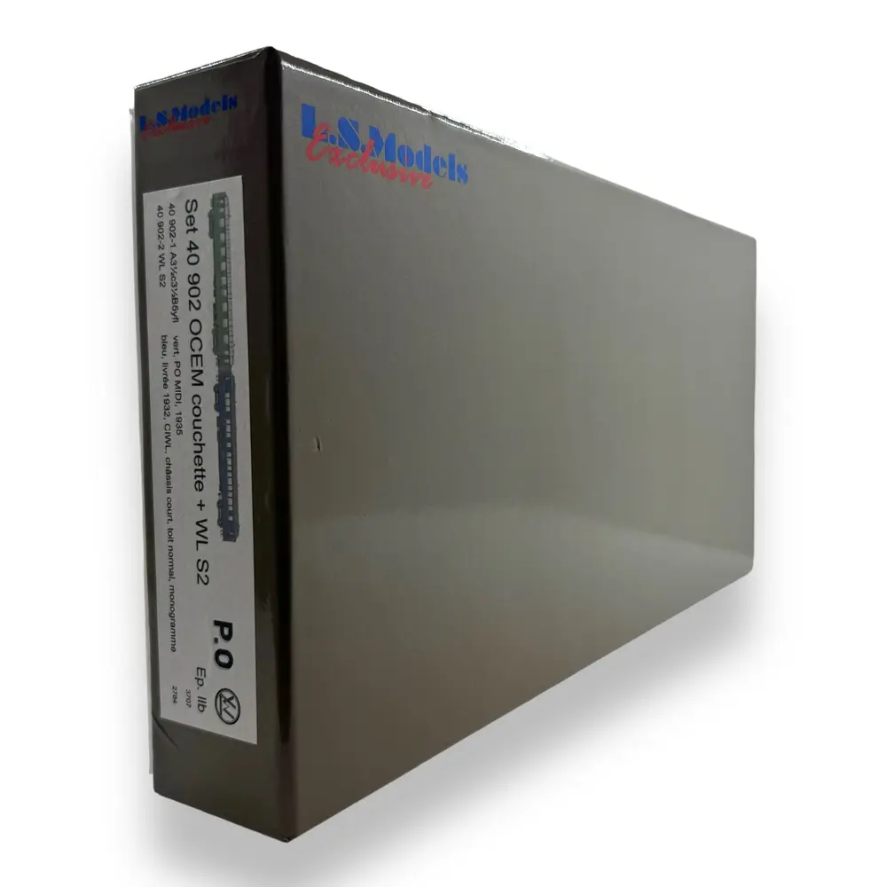 Coffret Voiture OCEM Couchette Verte + Voiture CIWL S2 - Bleue - LS MODELS 40902 - HO : 1/87 - EP. II  - 4