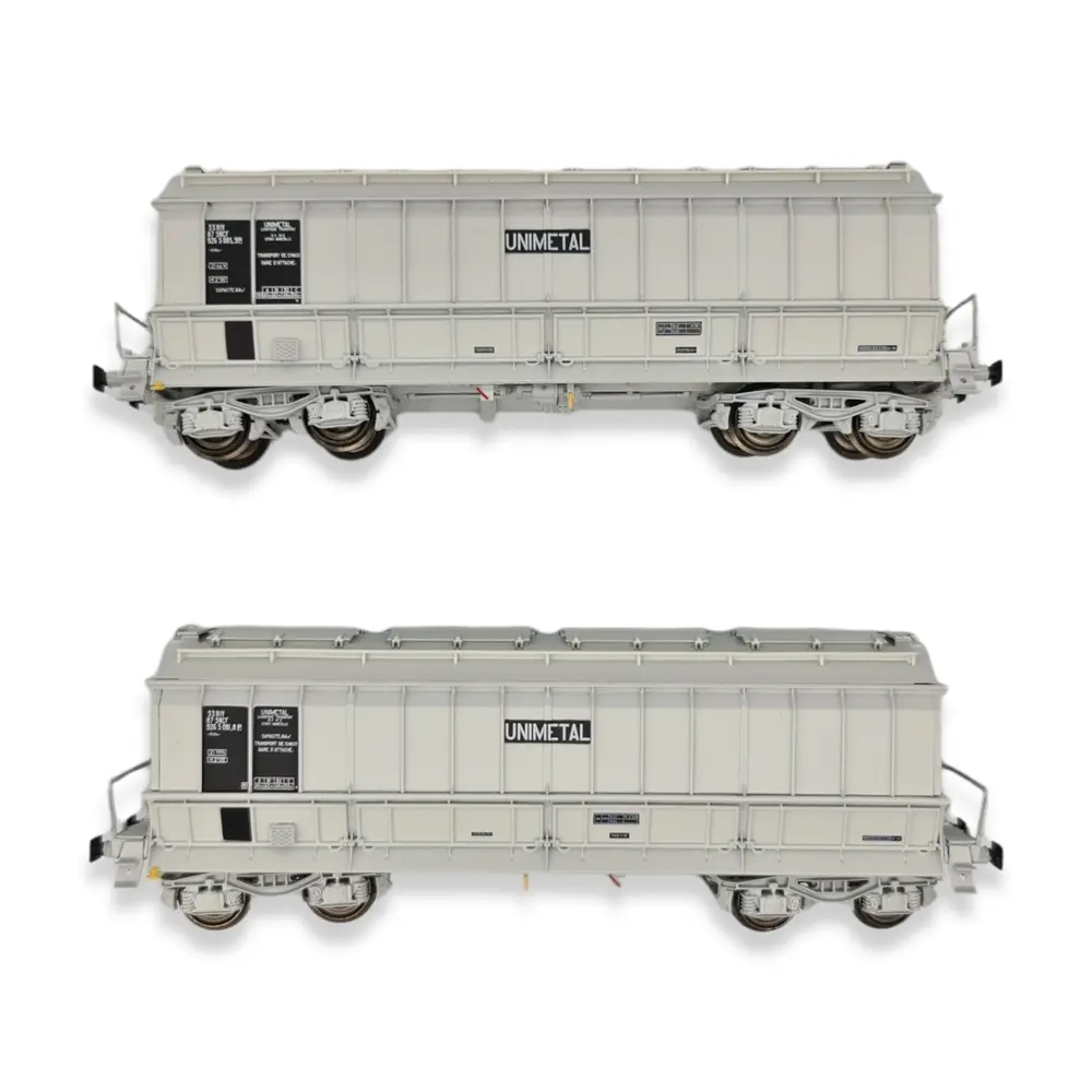 Set de 2 wagons tombereaux DC Unimetal - Ls Models 31120 - HO : 1/87 - SNCF - EP V - 2