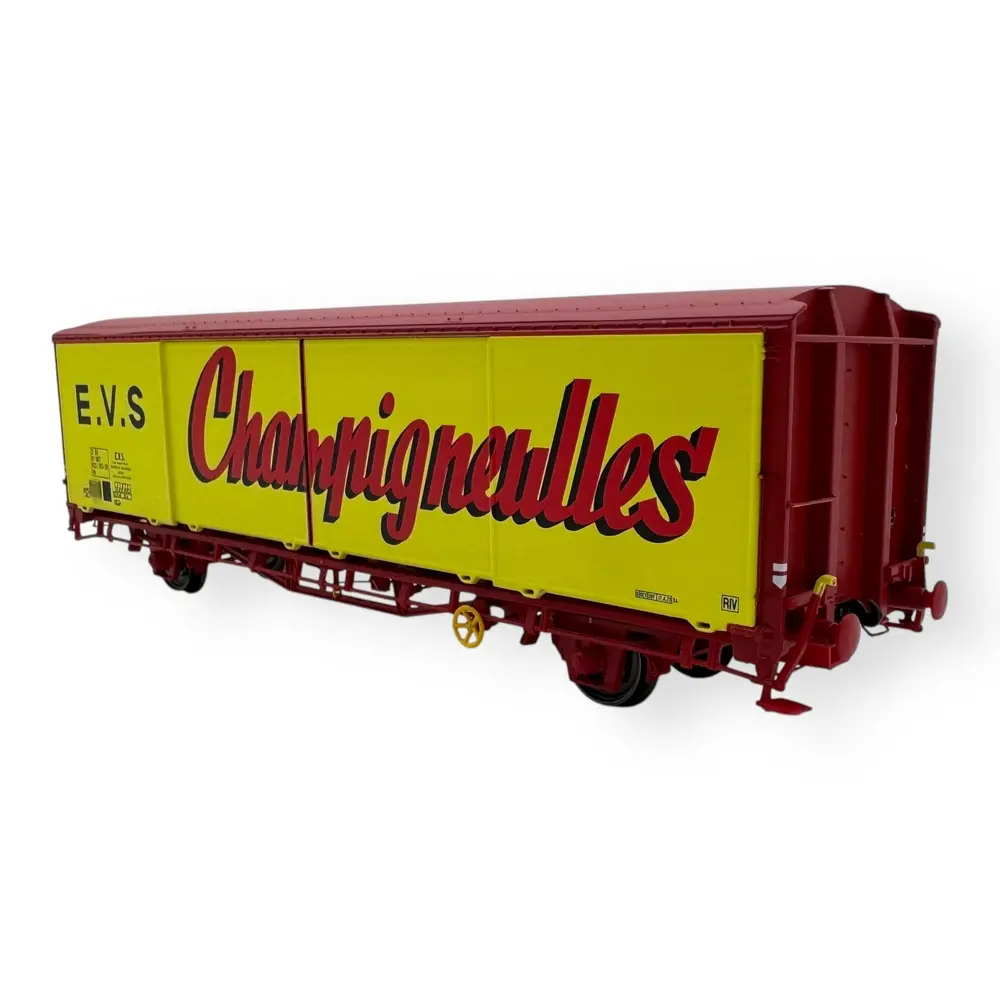 Wagon couvert EVS Hs, jaune/rouge, parois planes "CHAMPIGNEULLES" - LS Models 30689 - HO 1/87 - SNCF - Ep IV - 2R - 2