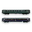 Coffret Voiture OCEM Couchette Verte + Voiture CIWL S2 - Bleue - LS MODELS 40902 - HO : 1/87 - EP. II  - 3
