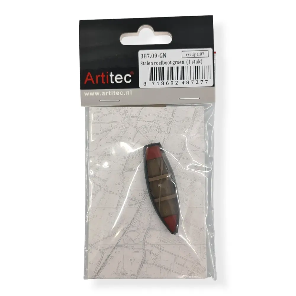 Barque à rames - Vert - ARTITEC 387.09-GN - Échelle HO 1/87ème - Acier - 2