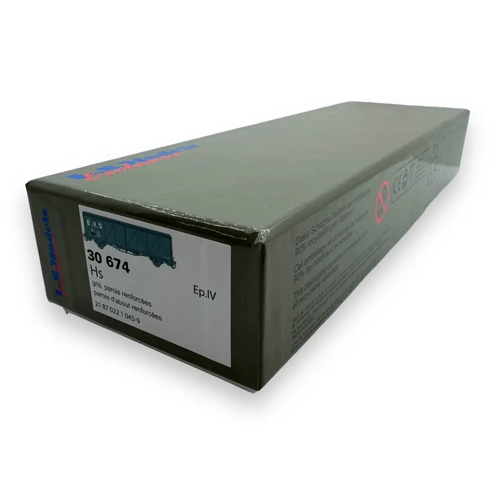 Wagon couvert EVS Hs parois renforcées gris - LS Models 30674 - HO 1/87 - SNCF - Ep IV - 2R - 4