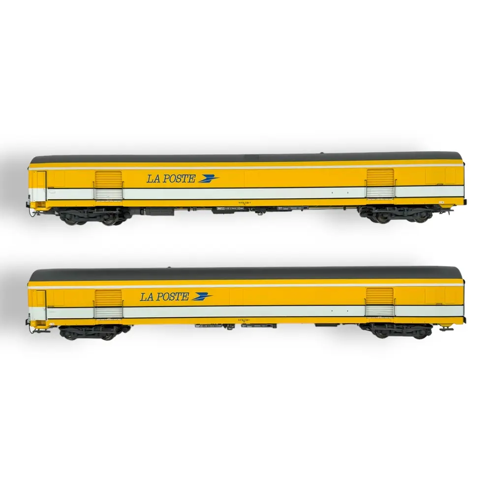 Set 2 voitures postales jaunes PE UIC - LS MODELS 40447 - SNCF - HO : 1/87 - EP V - 3
