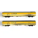 Set 2 voitures postales jaunes PE UIC - LS MODELS 40447 - SNCF - HO : 1/87 - EP V - 3