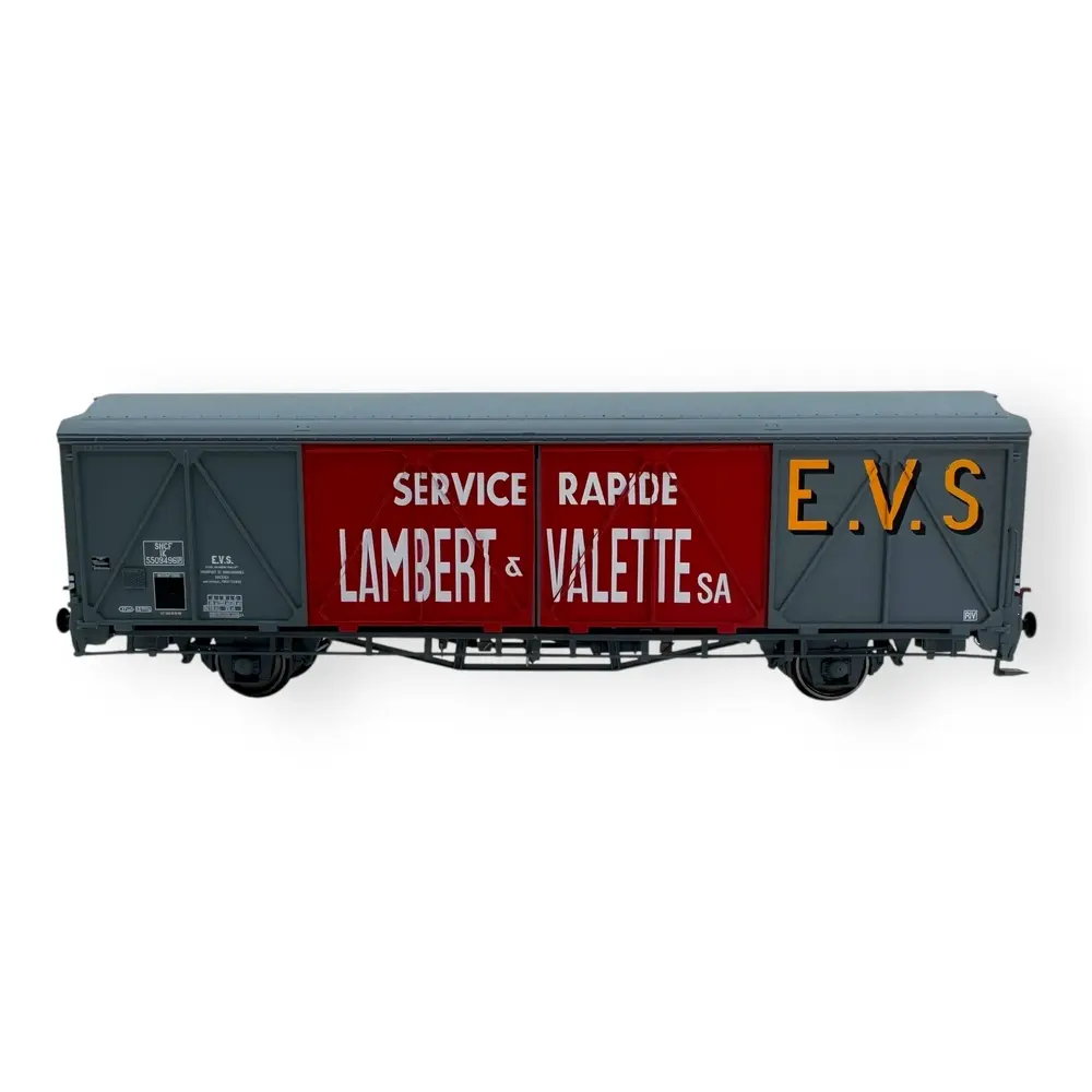 Wagon couvert EVS, IK toit haut, gris/rouge, parois renforcées "LAMBERT & VALETTE" - LS Models 30688 - HO 1/87 - SNCF - Ep III - 2R - 3