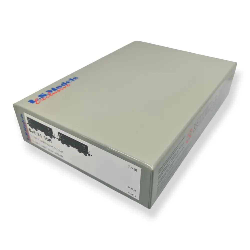 Set 2 wagons tombereaux DMH LS Models 31108 - HO : 1/87 - SNCF - EP III - 4