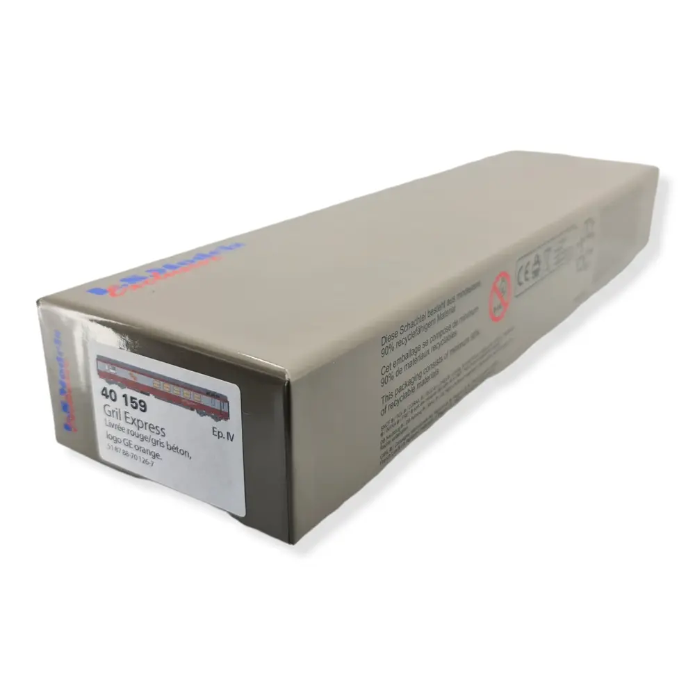 Voiture restaurant Vru "GE orange" - 160km/h - LS MODELS 40159 - HO 1/87 - SNCF - Ep IV - 2R - 4