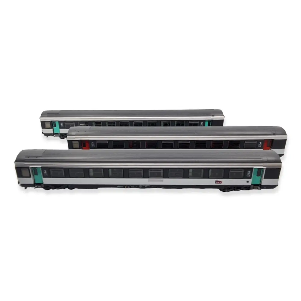 Set de 3 voitures Vtu Corail Intercités - LS Models 40147 - HO 1/87 - SNCF - Ep VI - 2R - 2