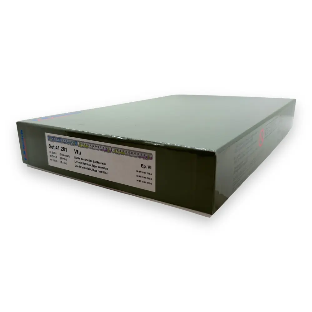 Set de 3 voitures Vtu B10, B11, B11, La Rochelle & Intercités - LS Models 41201 - HO 1/87 - SNCF - Ep VI - 2R - 9