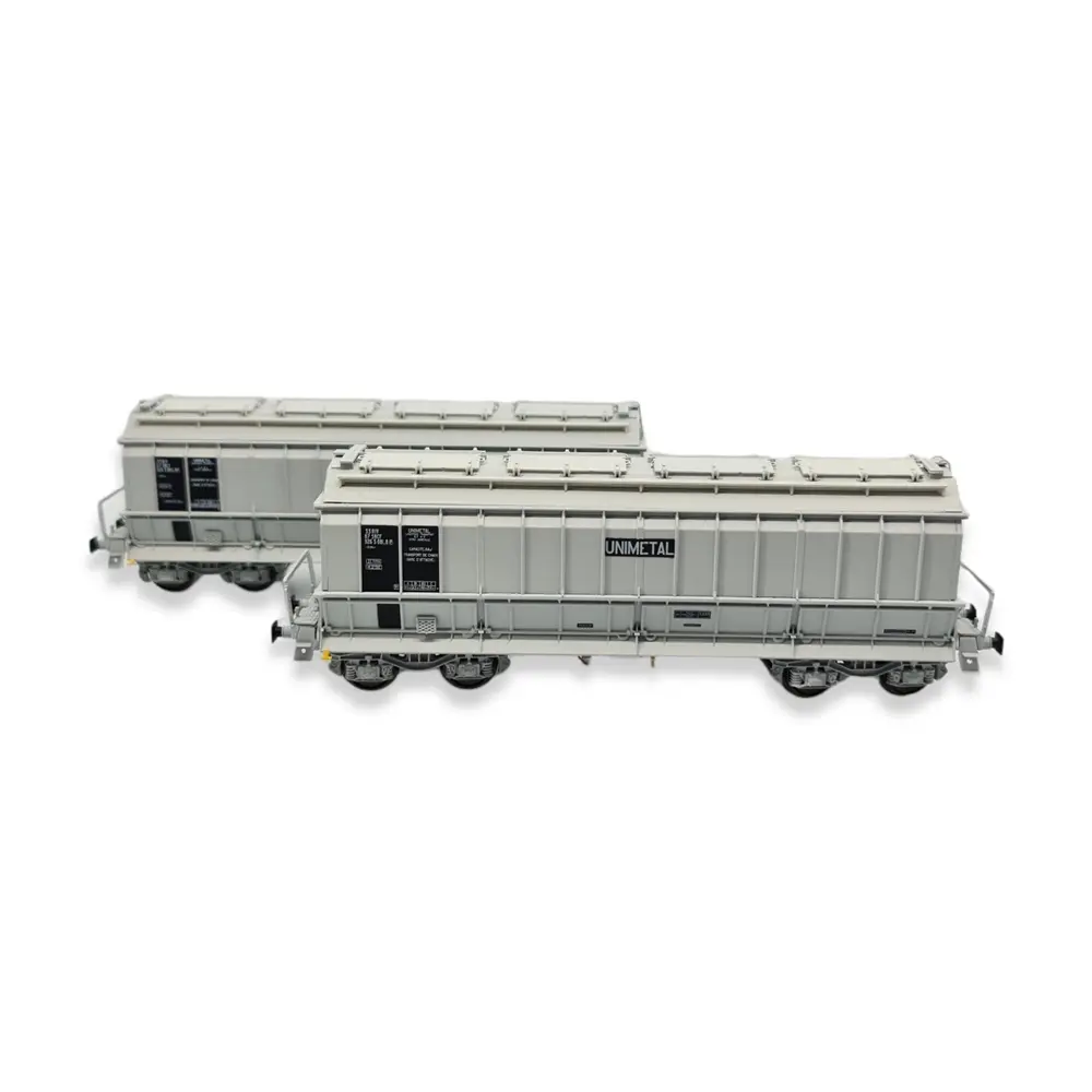 Set de 2 wagons tombereaux DC Unimetal - Ls Models 31120 - HO : 1/87 - SNCF - EP V - 3
