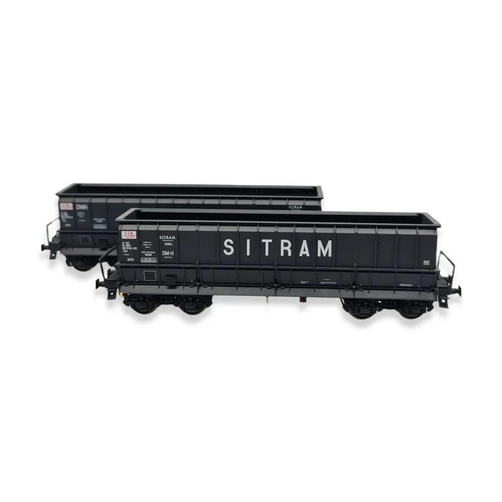 Set de 2 wagons tombereaux DMH Sitram  - Ls Models 31118 - HO : 1/87 - SGW - EP IV - 2