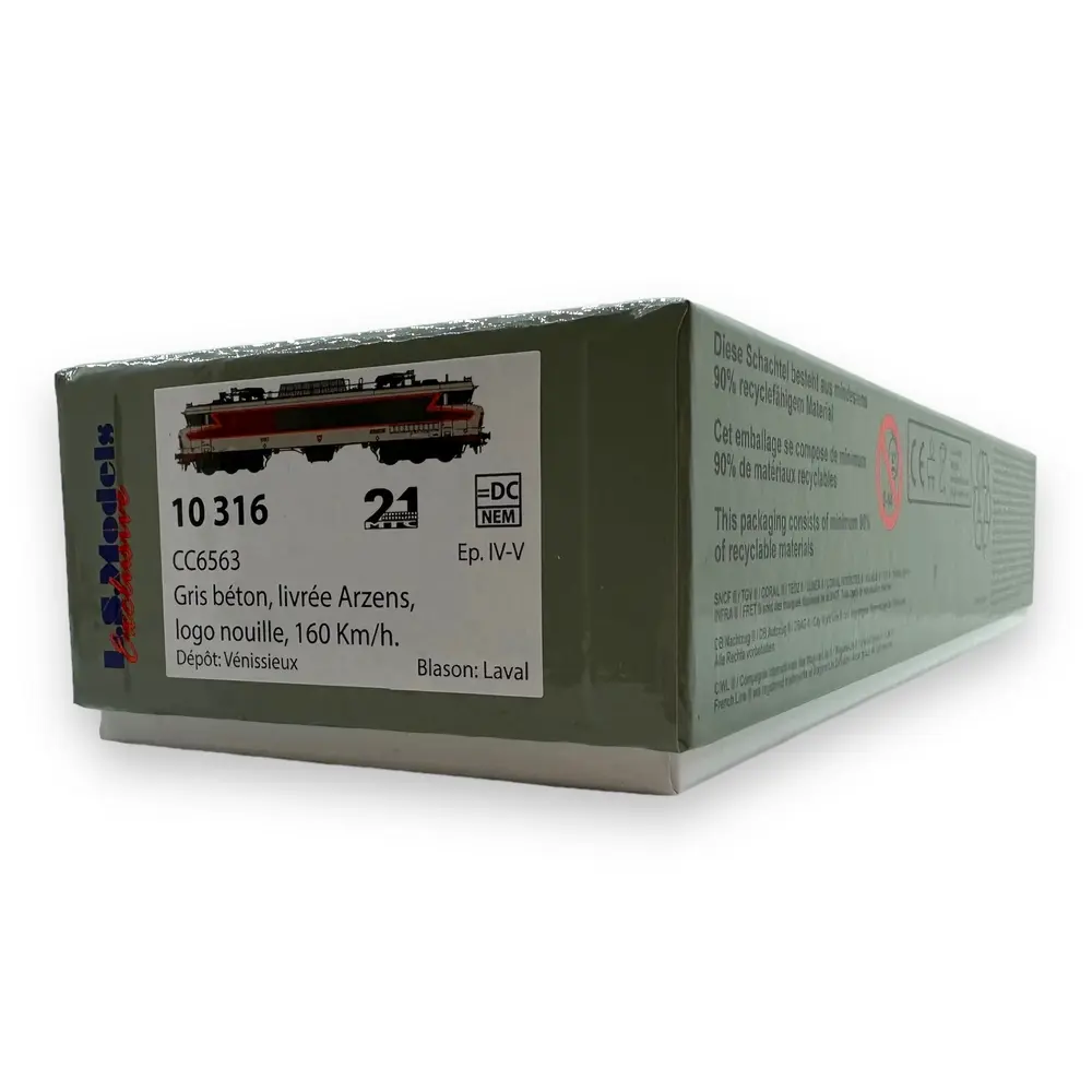 Locomotive Électrique CC 6563 - LS MODELS 10316 - HO 1/87 - SNCF - EP IV/V - Analogique - DC - 4