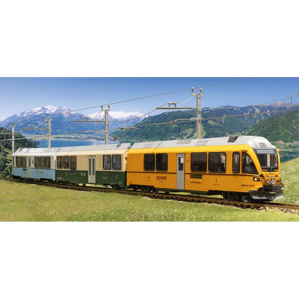 Train automoteur classe ABe 8/12 « Allegra » des RhB - LGB 22227 - G 1/22,5 - RhB - Ep VI - Digital sound - 2R - 3