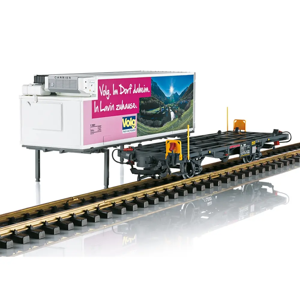 Wagon porte-conteneurs - LGB L46896 - G 1/22,5 - RhB - Ep.VI - 2