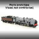 Locomotive à Vapeur - Pacific Chapelon PO 3566 + tender Nord 35 - 174 Chocolat - Dépôt de Tours - SNCF - HO 1/87 - 2