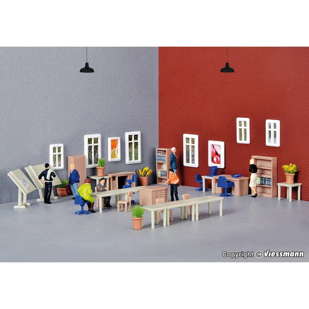 Mobilier de bureau - Kibri 38655 - HO 1/87 - 2