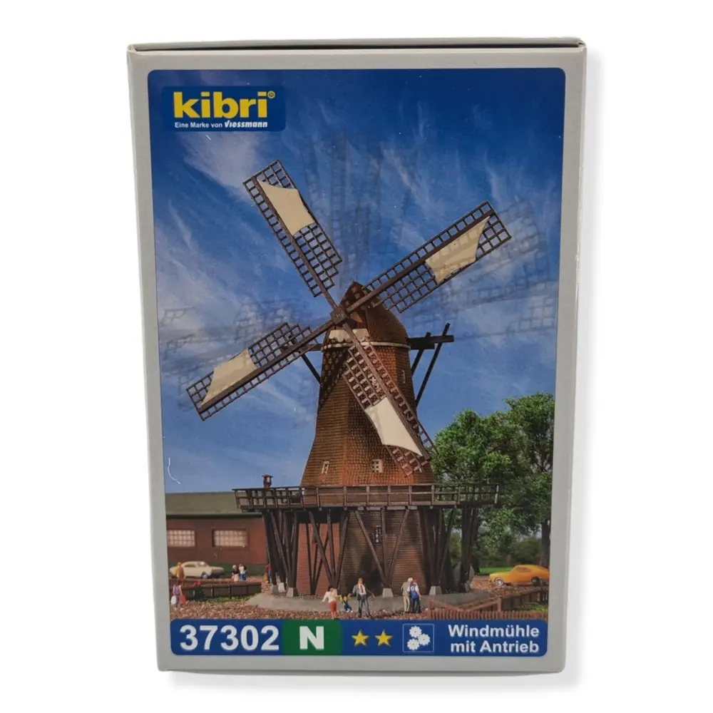 Moulin à vent fonctionnel KIBRI 37302 -  N 1/160 - 90x 90 x 160 mm - 4