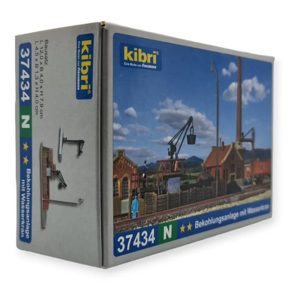 Installation ravitaillement de charbon avec grue à eau - Marron / noir - KIBRI 37434 - Échelle N 1/160ème - 120 x 40 x 79 mm - 3