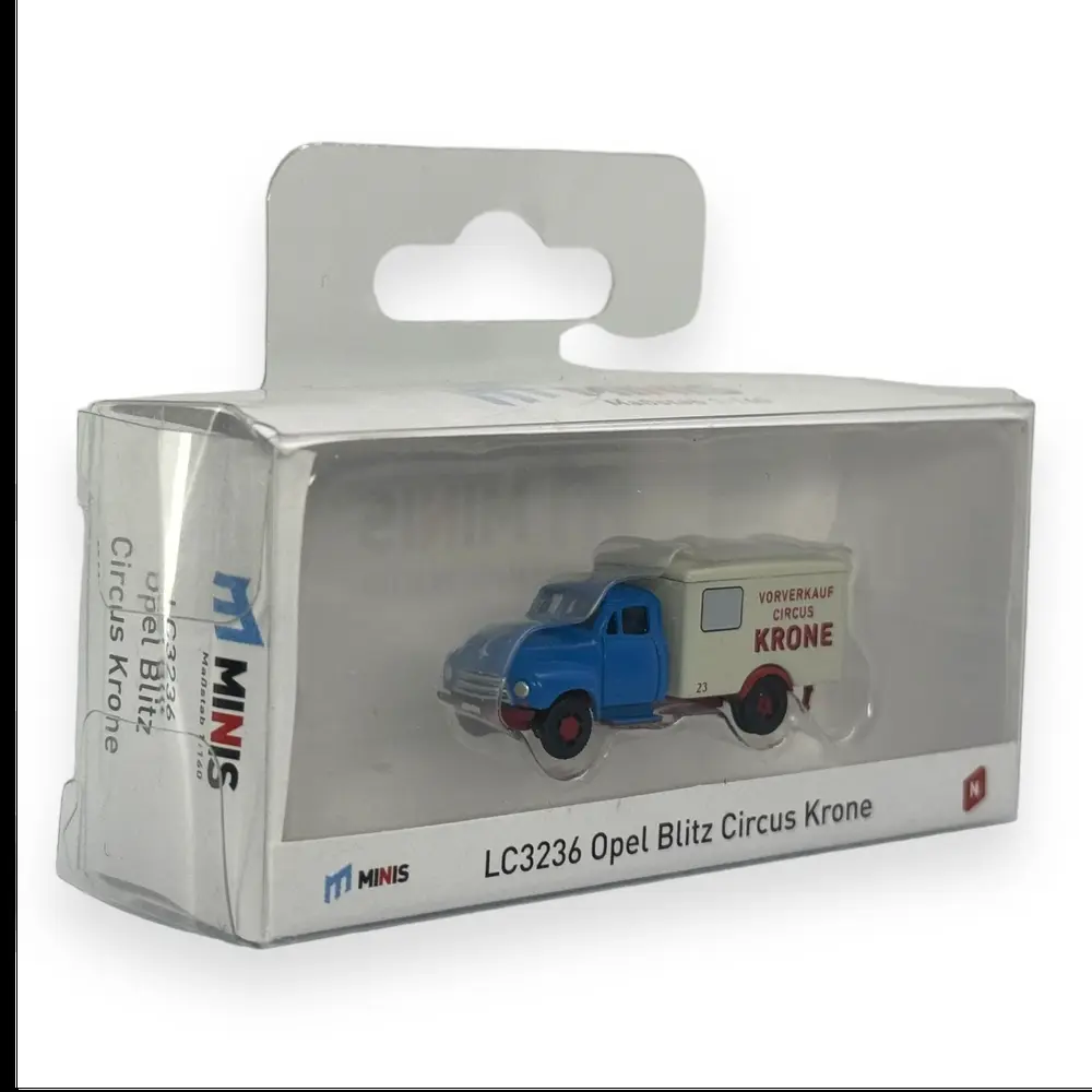 Camionnette - LEMKE 3236 - Opel Blitz Circus Krone - Échelle N 1/160 - EP II / III - Bleu / blanc - 2