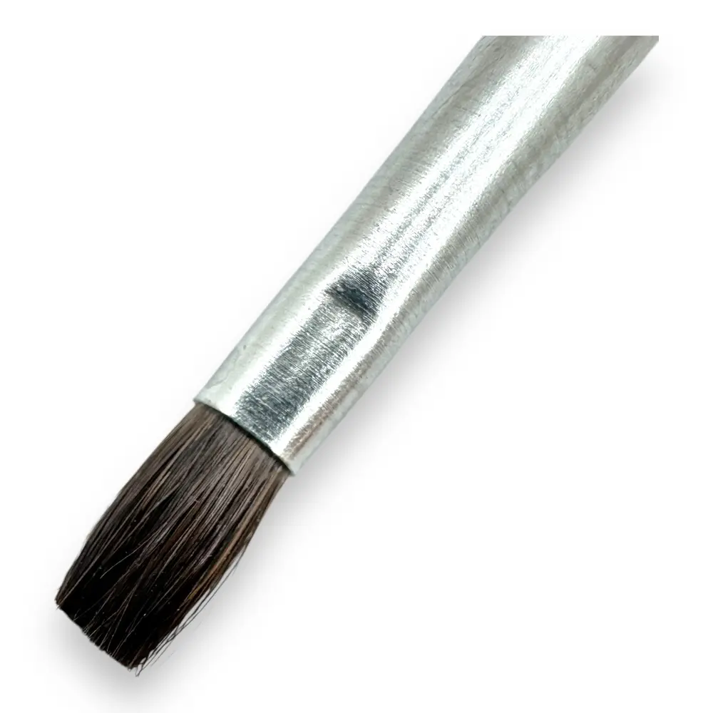 Pinceau plat N°04 pour aquarelle en poil de poney, embout en nickel, manche court - Kolibri 0712/04 - 3