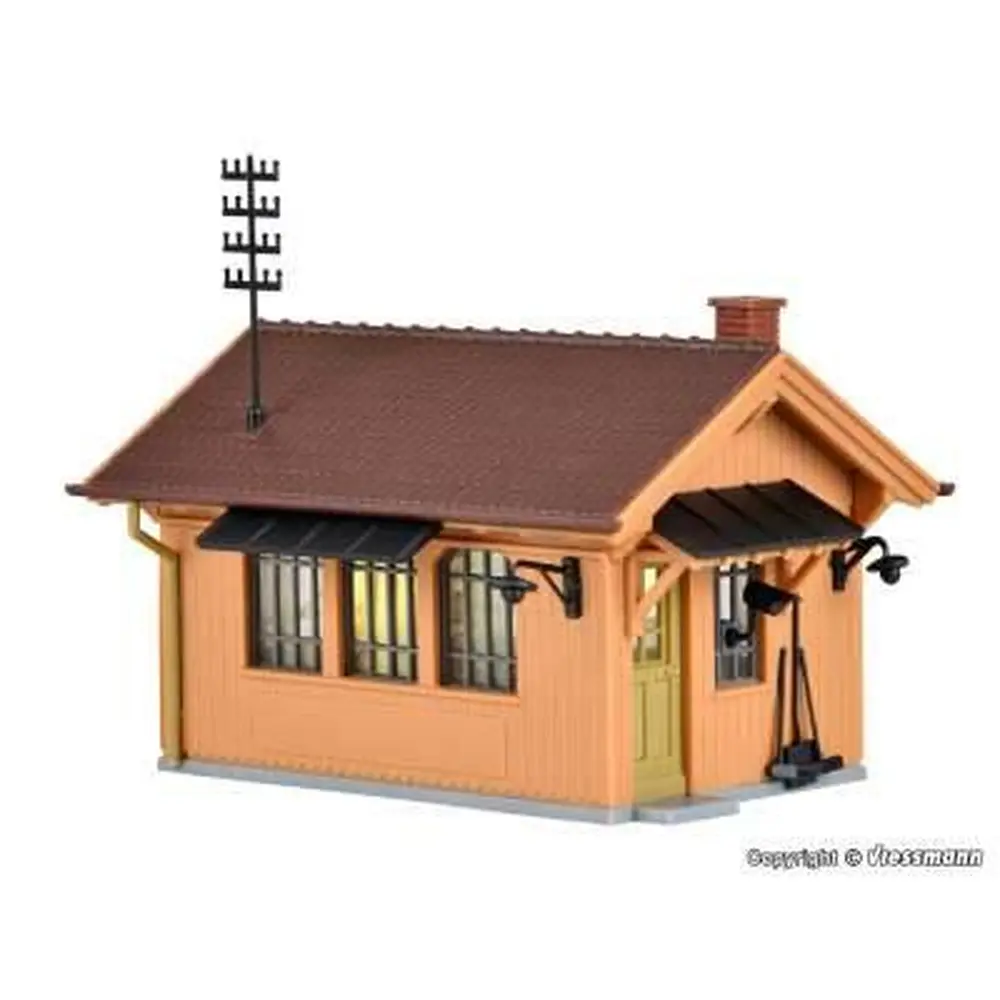 Une maison de gardien éclairée - 85x65x68 mm KIBRI 39309 - HO 1/87 - 2