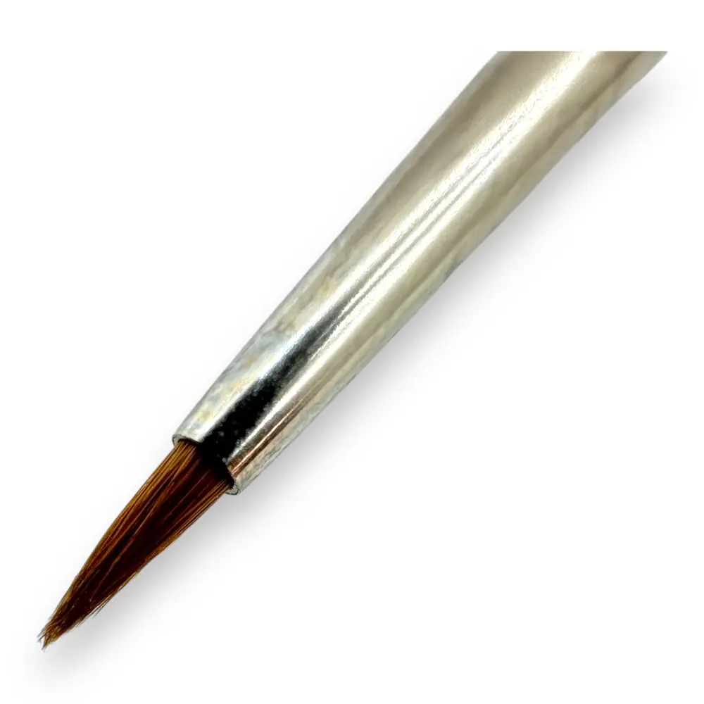 Pinceau N°02 de retouche pour aquarelle, en poil de martre Kolinsky, virole argenté, manche court - Kolibri 0087/02 - 3