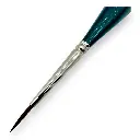 Pinceau N°01 en poil synthétique de martre Kolinsky, manche en métal bleu - Kolibri 0555/01 - 2