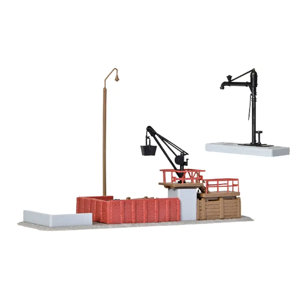 Installation ravitaillement de charbon avec grue à eau - Marron / noir - KIBRI 37434 - Échelle N 1/160ème - 120 x 40 x 79 mm - 2