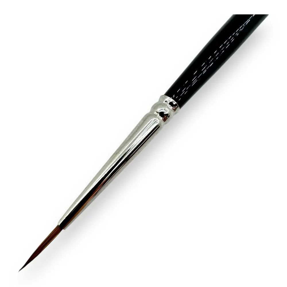 Pinceau N°0 pour aquarelle en poil de martre rouge, virole argentée, manche court - Kolibri 0088/0 - 2