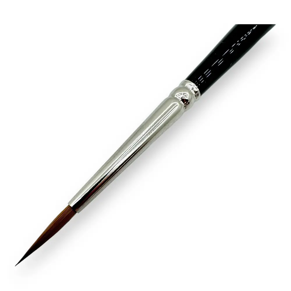 Pinceau N°02 pour aquarelle en poil de martre rouge, virole argentée, manche court - Kolibri 0088/02 - 2